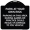 Signmission Parking in This Area During Games or Practices Could Result in Damage to Your Vehicle, BW-1818-23436 A-DES-BW-1818-23436 - alternate 1